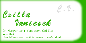 csilla vanicsek business card